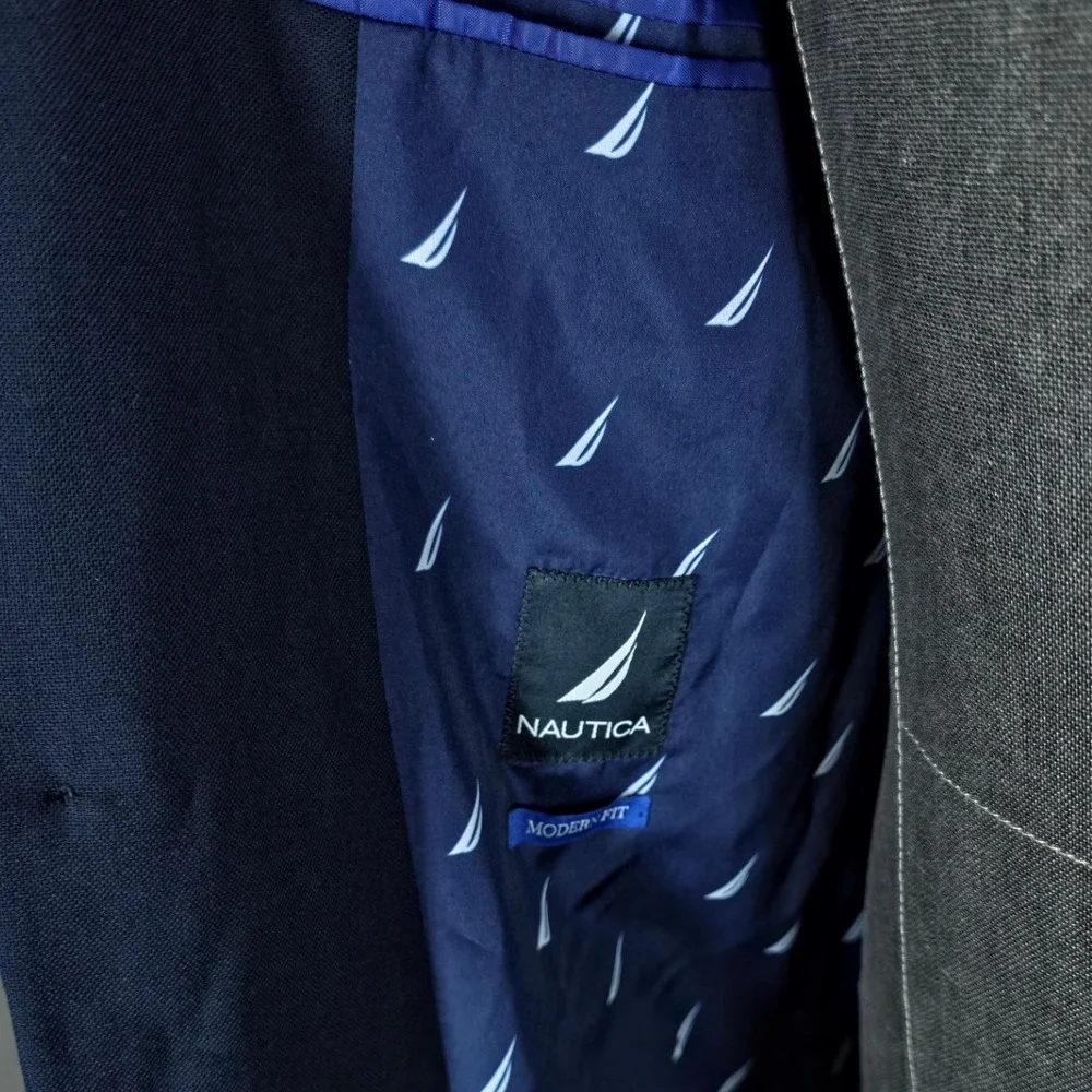 Nautica Sport Coat Mens 40L Navy Branford‎ Suit Quiet Luxury Business Casual NWT